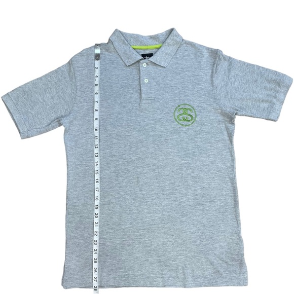 Grey Stussy Polo Shirt (M) - Picture 3 of 6